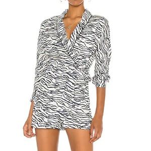 LE SUPERBE SUNSET MARQUIS ZEBRA PRINT ROMPER, SIZE 4